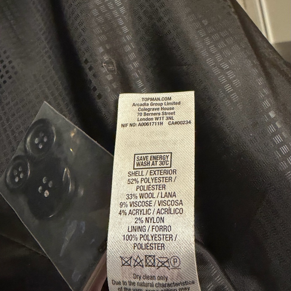 Topman Black Wool Blend Coat topcoat - Picture 4 of 4